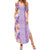 Lush Lilac Aloha Hawaii Tiki Summer Maxi Dress Tropical Plumeria - Seamless Style