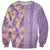 Lush Lilac Aloha Hawaii Tiki Sweatshirt Tropical Plumeria - Seamless Style