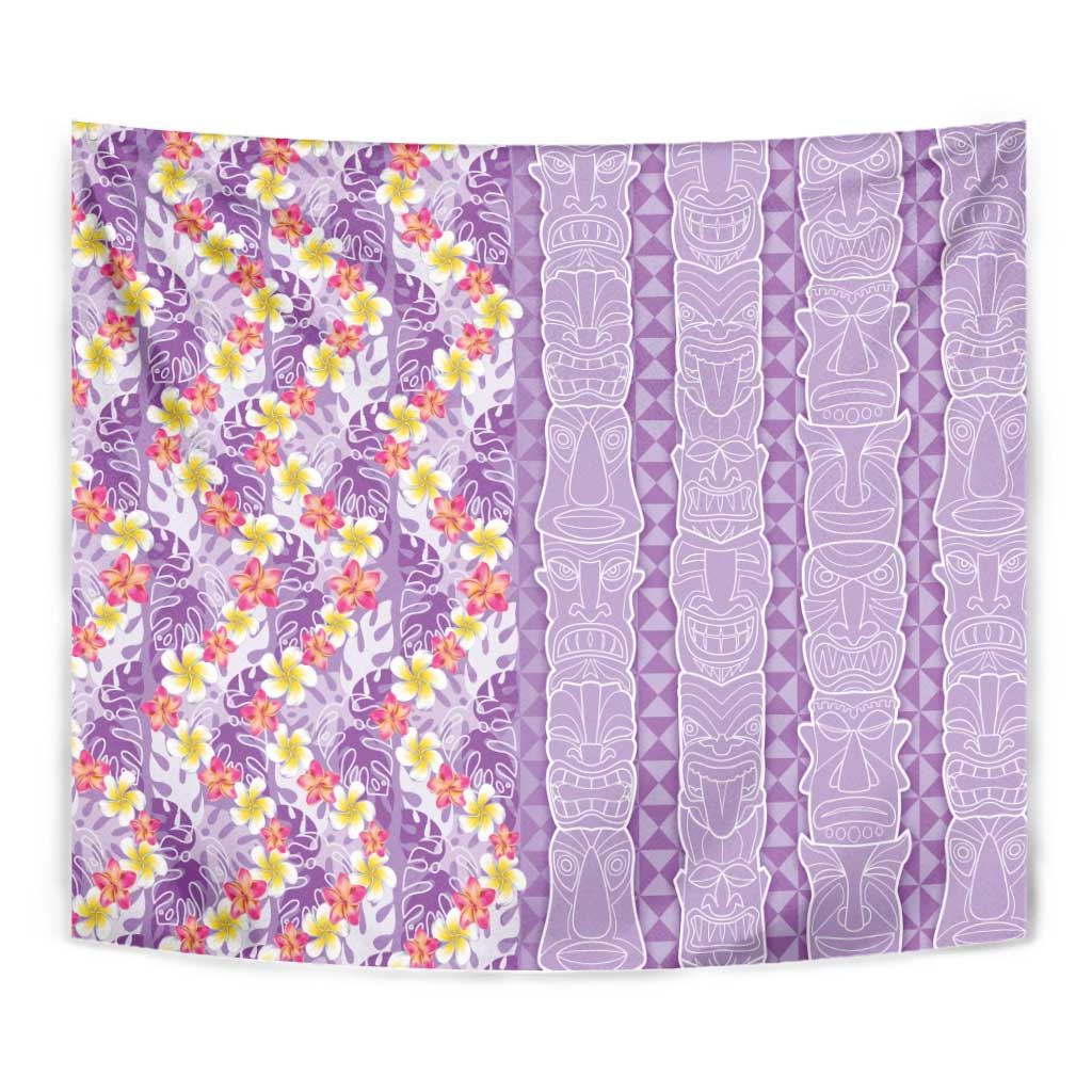 Lush Lilac Aloha Hawaii Tiki Tapestry Tropical Plumeria - Seamless Style