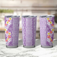 Lush Lilac Aloha Hawaii Tiki Tumbler Cup Tropical Plumeria - Seamless Style