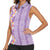 Lush Lilac Aloha Hawaii Tiki Women Sleeveless Polo Shirt Tropical Plumeria - Seamless Style