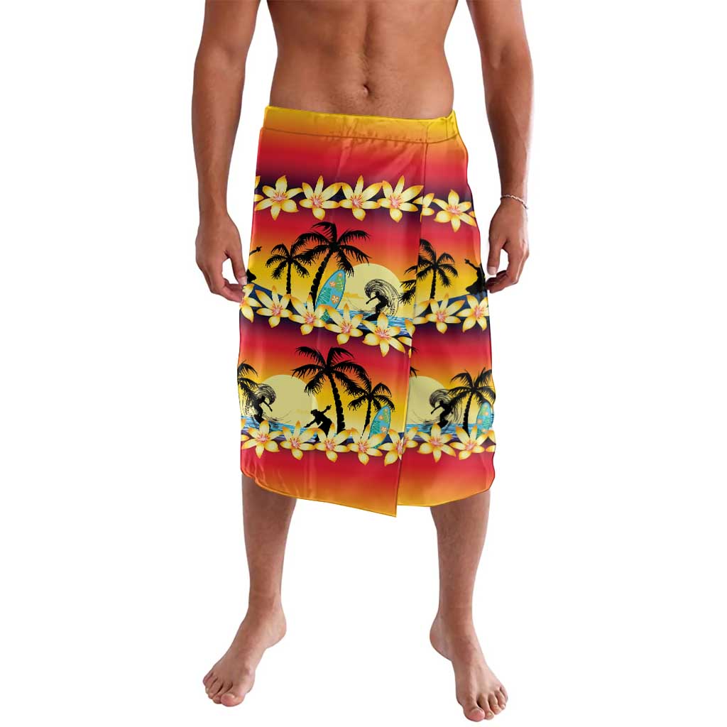 Tropical Islands Sunset Hawaii Lavalava Go Surfing With Hula Girl - Summer Vibes