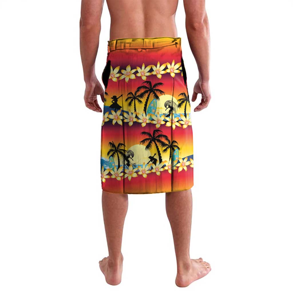 Tropical Islands Sunset Hawaii Lavalava Go Surfing With Hula Girl - Summer Vibes