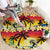 Tropical Islands Sunset Hawaii Round Carpet Go Surfing With Hula Girl - Summer Vibes