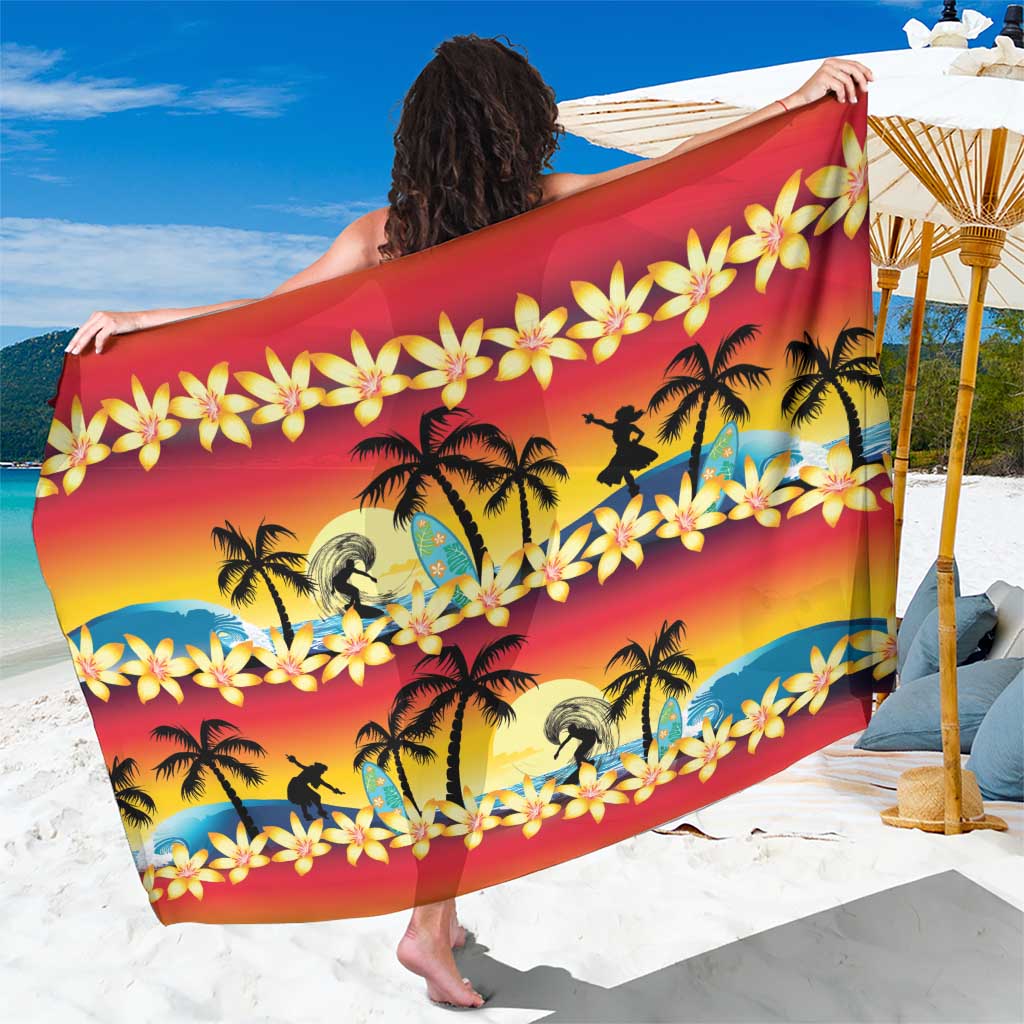 Tropical Islands Sunset Hawaii Sarong Go Surfing With Hula Girl - Summer Vibes