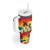 Tropical Islands Sunset Hawaii Tumbler With Handle Go Surfing With Hula Girl - Summer Vibes