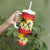 Tropical Islands Sunset Hawaii Tumbler With Handle Go Surfing With Hula Girl - Summer Vibes