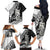 Aotearoa Manaia NZ Maori Silver Fern Family Matching Off The Shoulder Long Sleeve Dress and Hawaiian Shirt