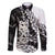 Aotearoa Manaia NZ Maori Silver Fern Family Matching Off The Shoulder Long Sleeve Dress and Hawaiian Shirt