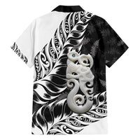 Aotearoa Manaia NZ Maori Silver Fern Family Matching Off Shoulder Short Dress and Hawaiian Shirt LT14 - Polynesian Pride