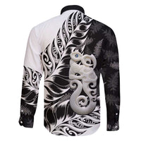 Aotearoa Manaia NZ Maori Silver Fern Family Matching Off Shoulder Short Dress and Hawaiian Shirt LT14 - Polynesian Pride