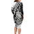 Aotearoa Manaia NZ Maori Silver Fern Long Sleeve Bodycon Dress