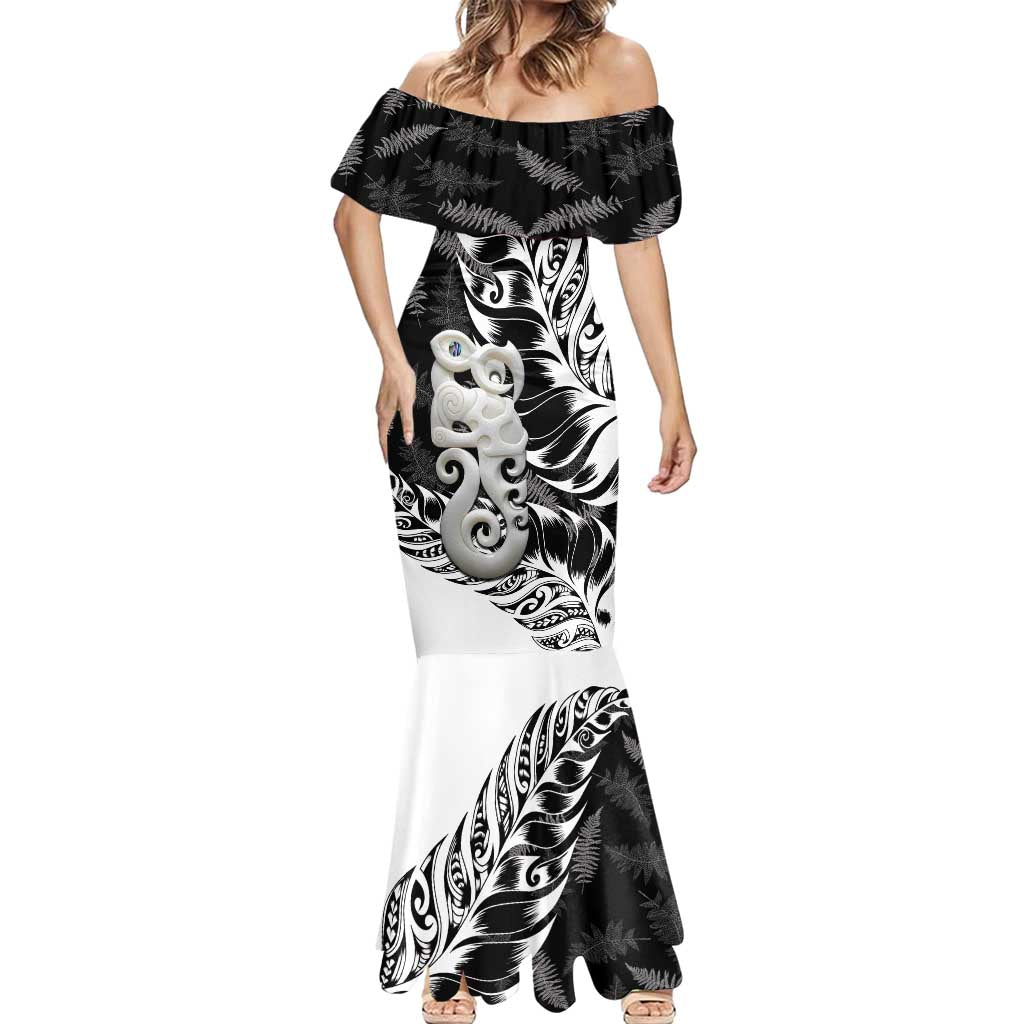 Aotearoa Manaia NZ Maori Silver Fern Mermaid Dress LT14 - Polynesian Pride