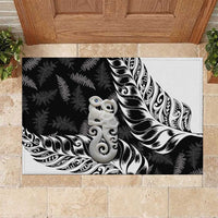 Aotearoa Manaia NZ Maori Silver Fern Rubber Doormat