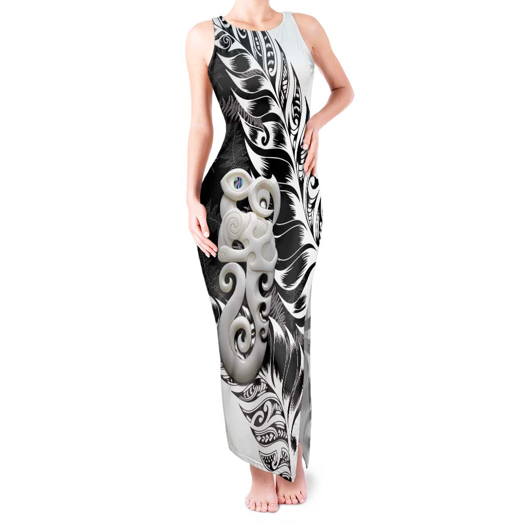 Aotearoa Manaia NZ Maori Silver Fern Tank Maxi Dress