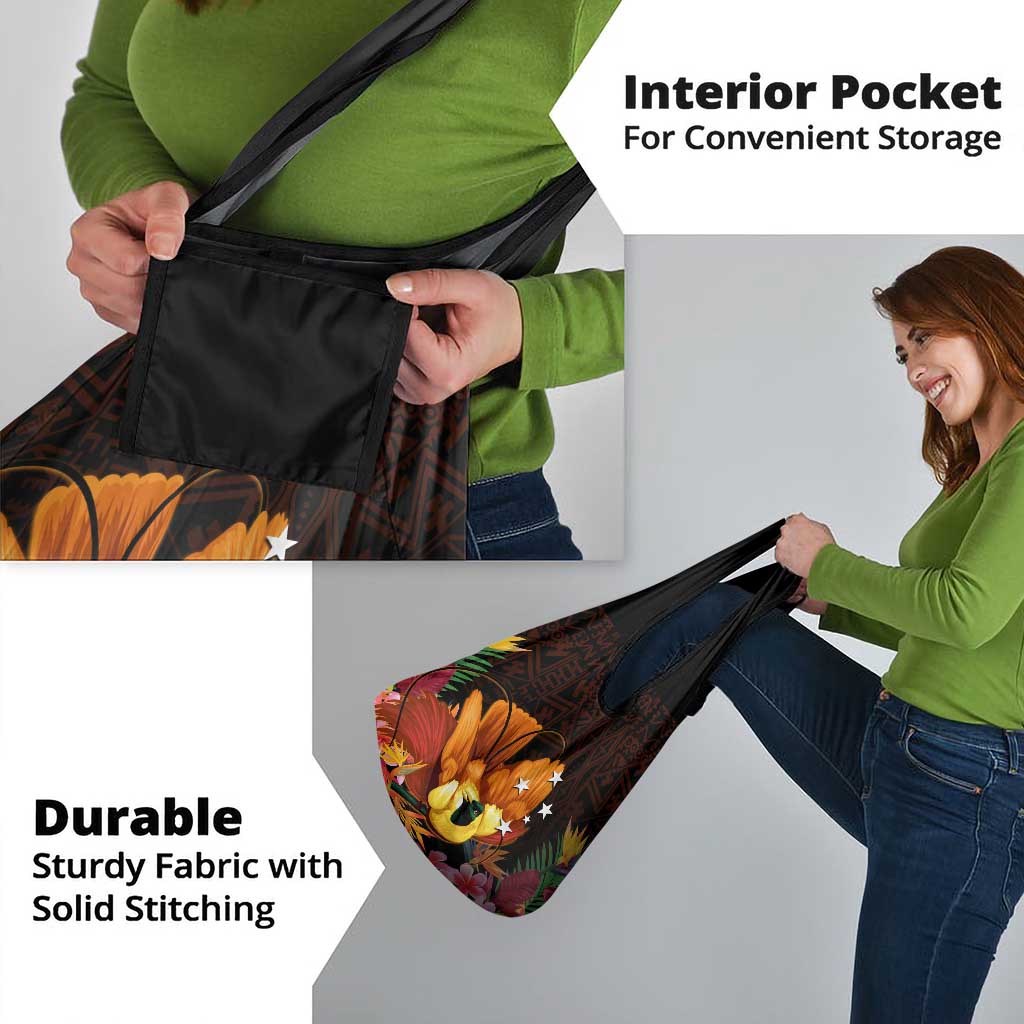 Gude Hi Hai Papua New Guinea Grocery Bag Motuan PNG Raggiana Bird of Paradise Tropical Vibes