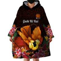 Gude Hi Hai Papua New Guinea Wearable Blanket Hoodie Motuan PNG Raggiana Bird of Paradise Tropical Vibes LT14 - Polynesian Pride