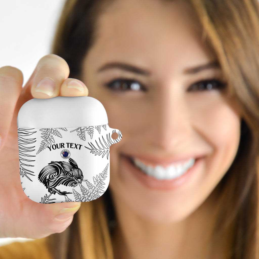 Custom New Zealand Kiwi Football AirPods Case Aotearoa Silver Fern - Polynesian Pride