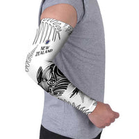 Custom New Zealand Kiwi Football Arm Sleeves Aotearoa Silver Fern - Polynesian Pride