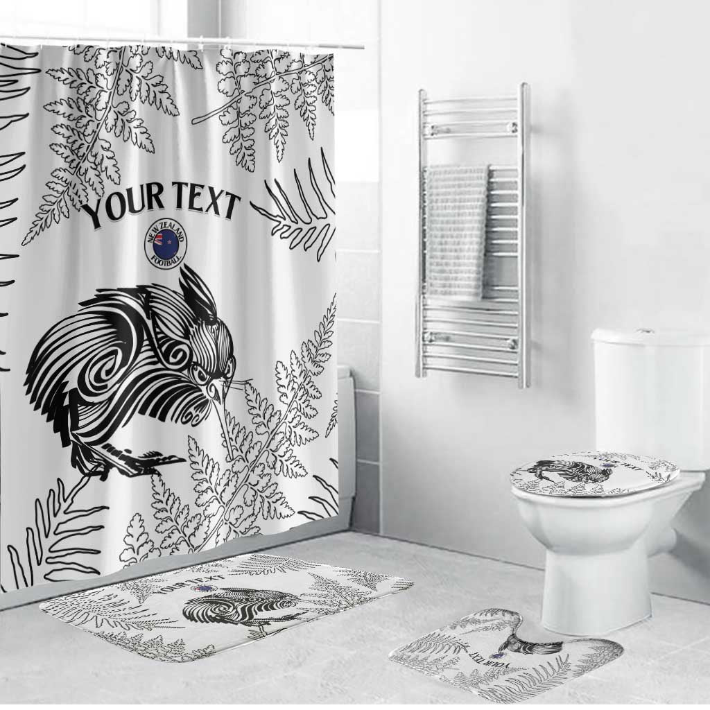 Custom New Zealand Kiwi Football Bathroom Set Aotearoa Silver Fern - Polynesian Pride