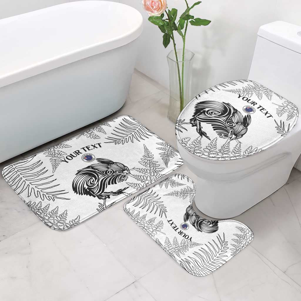 Custom New Zealand Kiwi Football Bathroom Set Aotearoa Silver Fern - Polynesian Pride