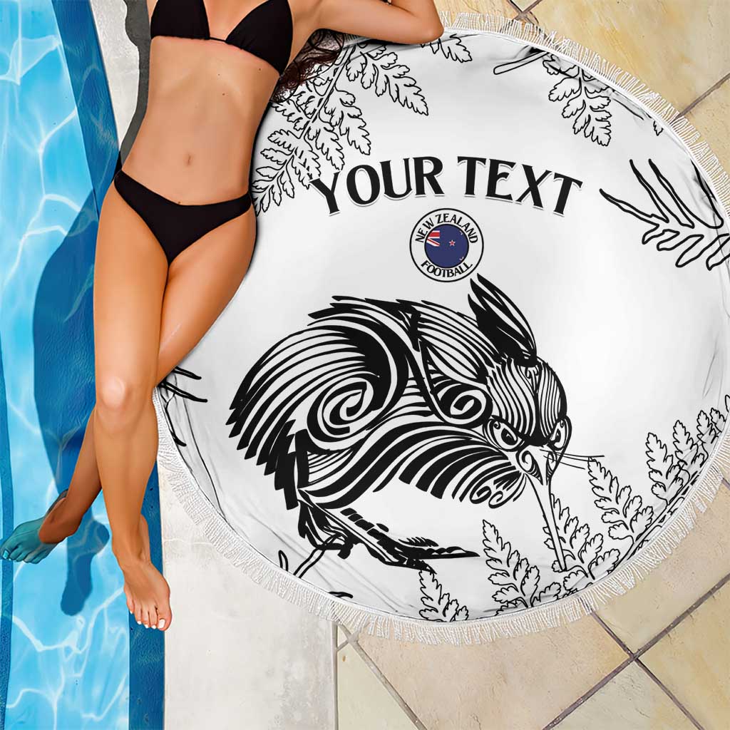 Custom New Zealand Kiwi Football Beach Blanket Aotearoa Silver Fern