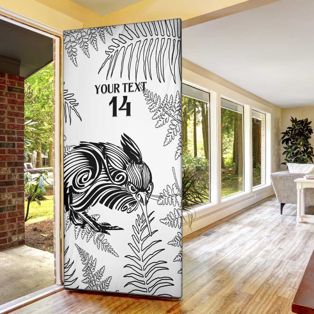 Custom New Zealand Kiwi Football Door Cover Aotearoa Silver Fern - Polynesian Pride