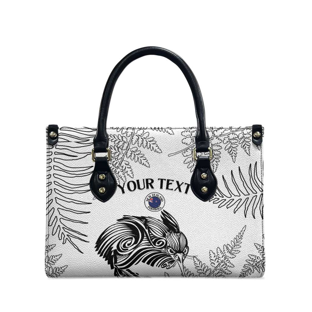 Custom New Zealand Kiwi Football Leather Bag Aotearoa Silver Fern - Polynesian Pride