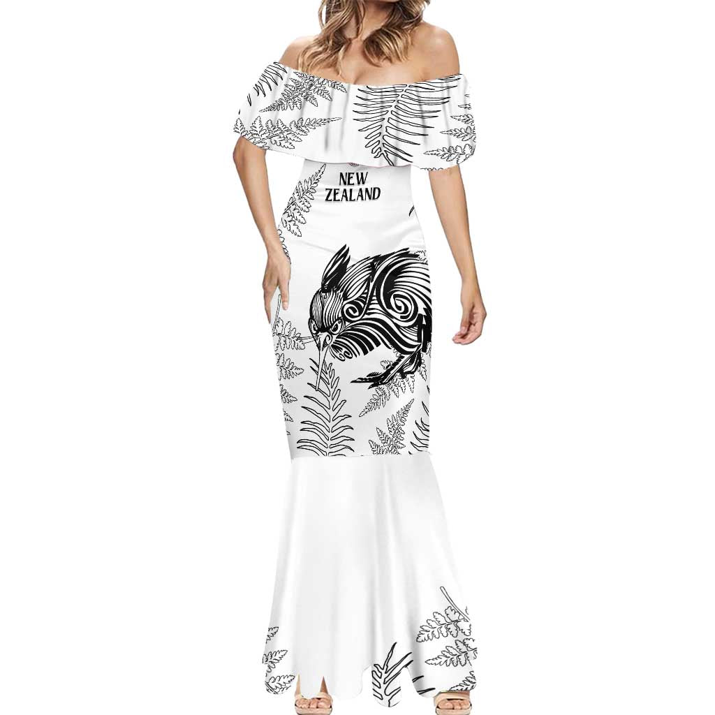 Custom New Zealand Kiwi Football Mermaid Dress Aotearoa Silver Fern LT14 - Polynesian Pride