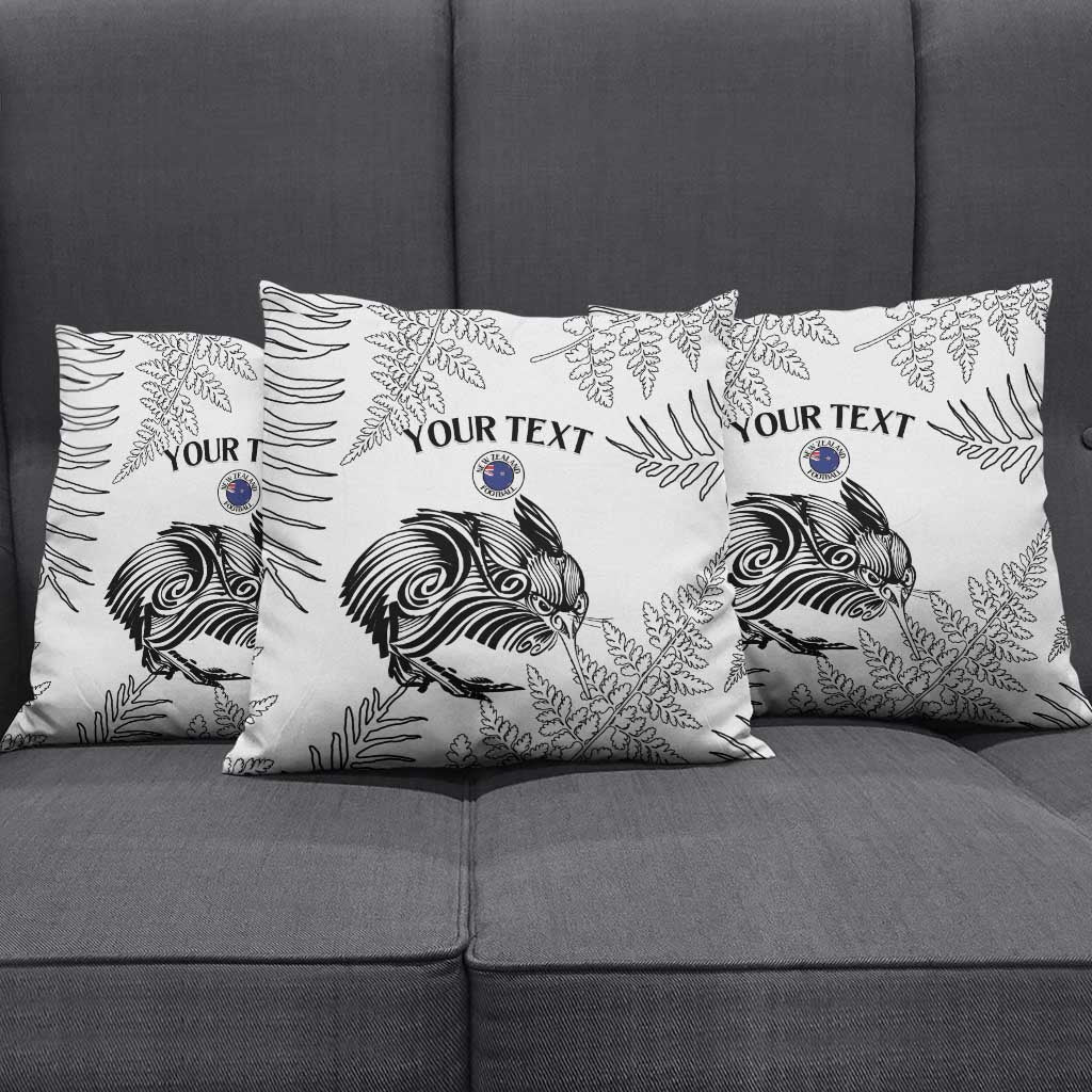 Custom New Zealand Kiwi Football Pillow Cover Aotearoa Silver Fern - Polynesian Pride