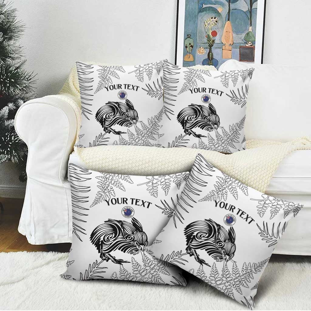 Custom New Zealand Kiwi Football Pillow Cover Aotearoa Silver Fern - Polynesian Pride