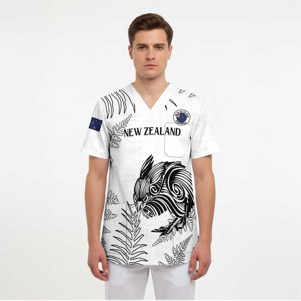 Custom New Zealand Kiwi Football Scrub Top Aotearoa Silver Fern - Polynesian Pride