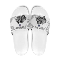 Custom New Zealand Kiwi Football Slide Sandals Aotearoa Silver Fern - Polynesian Pride