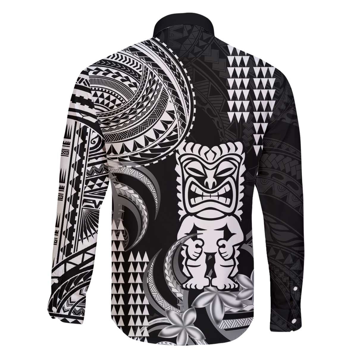 Hawaii Ku God Family Matching Off The Shoulder Long Sleeve Dress and Hawaiian Shirt Kakau Mix Polynesian Tattoo