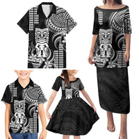 Hawaii Ku God Family Matching Puletasi and Hawaiian Shirt Kakau Mix Polynesian Tattoo