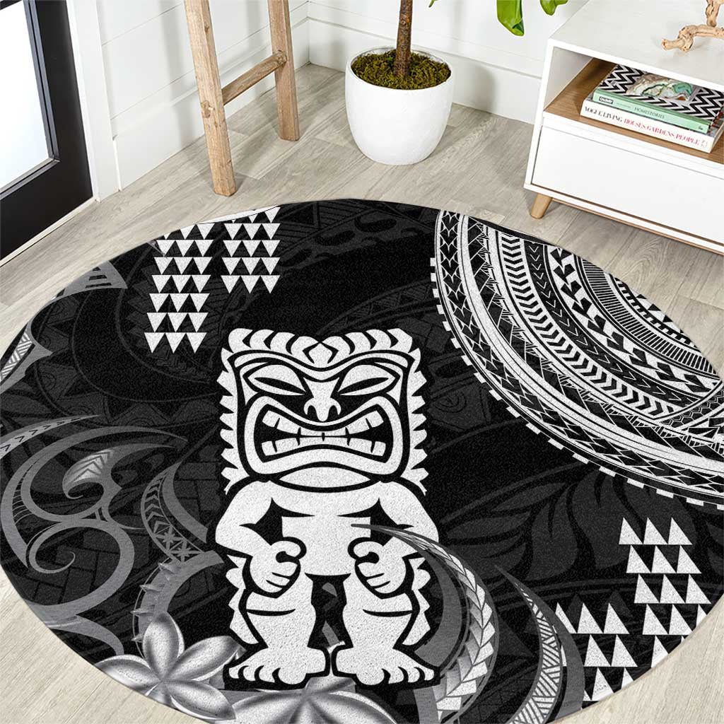 Hawaii Ku God Round Carpet Kakau Mix Polynesian Tattoo