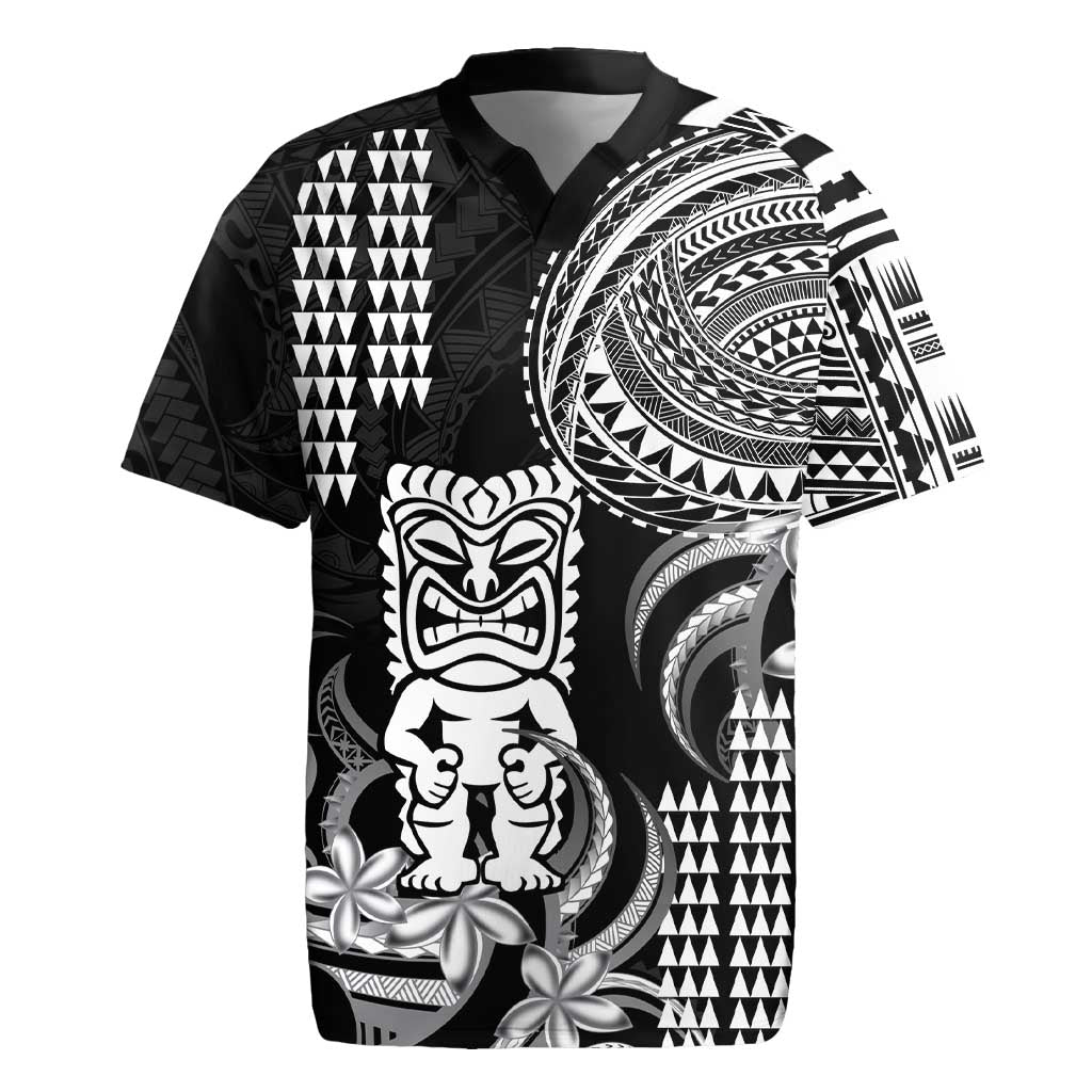 Hawaii Ku God Rugby Jersey Kakau Mix Polynesian Tattoo