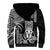 Hawaii Ku God Sherpa Hoodie Kakau Mix Polynesian Tattoo