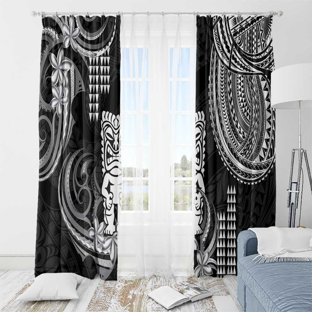 Hawaii Ku God Window Curtain Kakau Mix Polynesian Tattoo