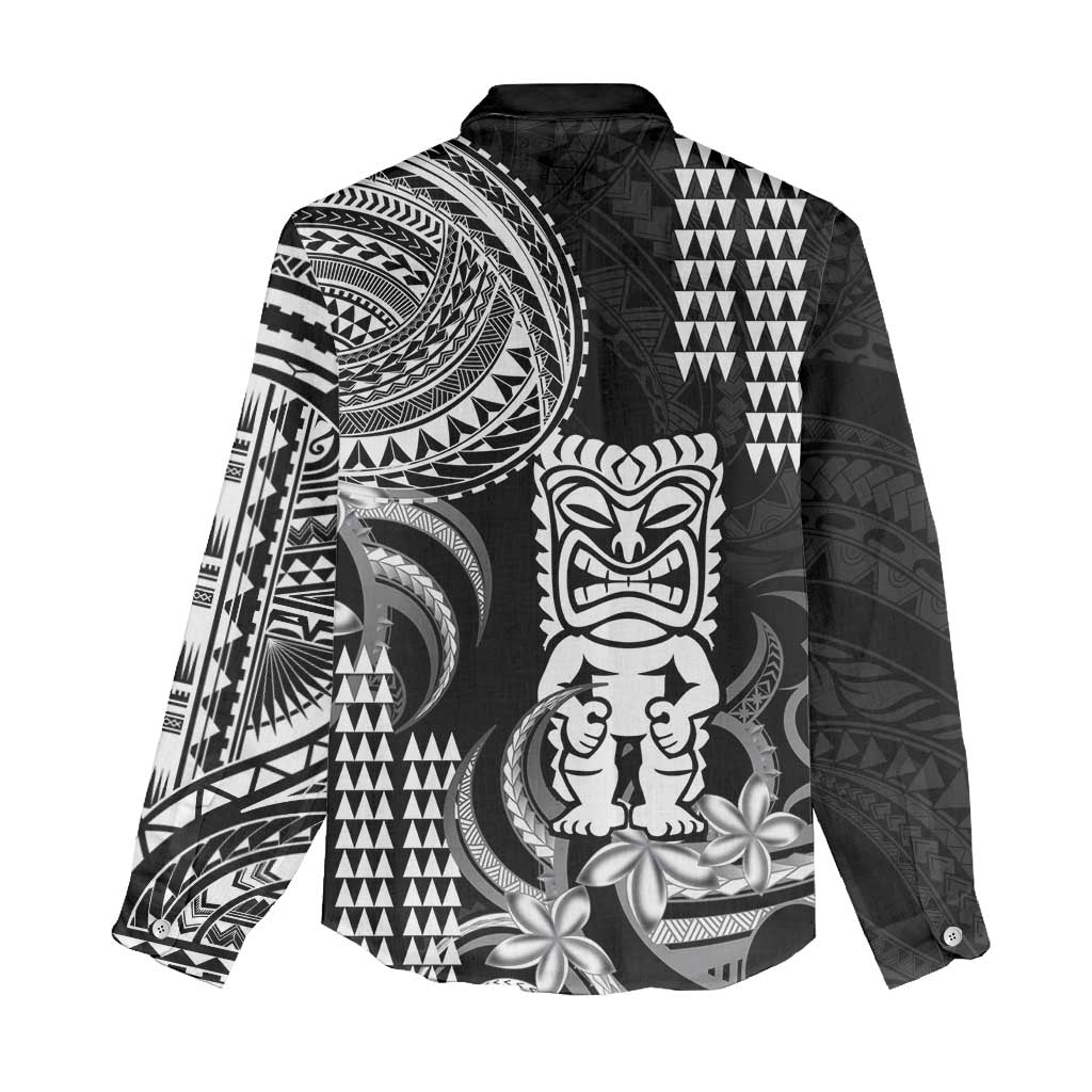 Hawaii Ku God Women Casual Shirt Kakau Mix Polynesian Tattoo
