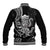 Black Hawaii Kanaloa God Baseball Jacket Hawaiian Octopus