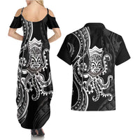 Black Hawaii Kanaloa God Couples Matching Summer Maxi Dress and Hawaiian Shirt Hawaiian Octopus