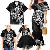 Black Hawaii Kanaloa God Family Matching Mermaid Dress and Hawaiian Shirt Hawaiian Octopus