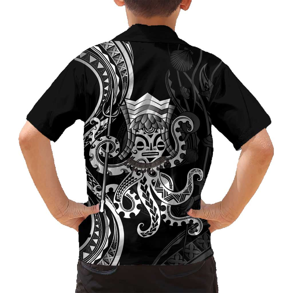 Black Hawaii Kanaloa God Family Matching Tank Maxi Dress and Hawaiian Shirt Hawaiian Octopus