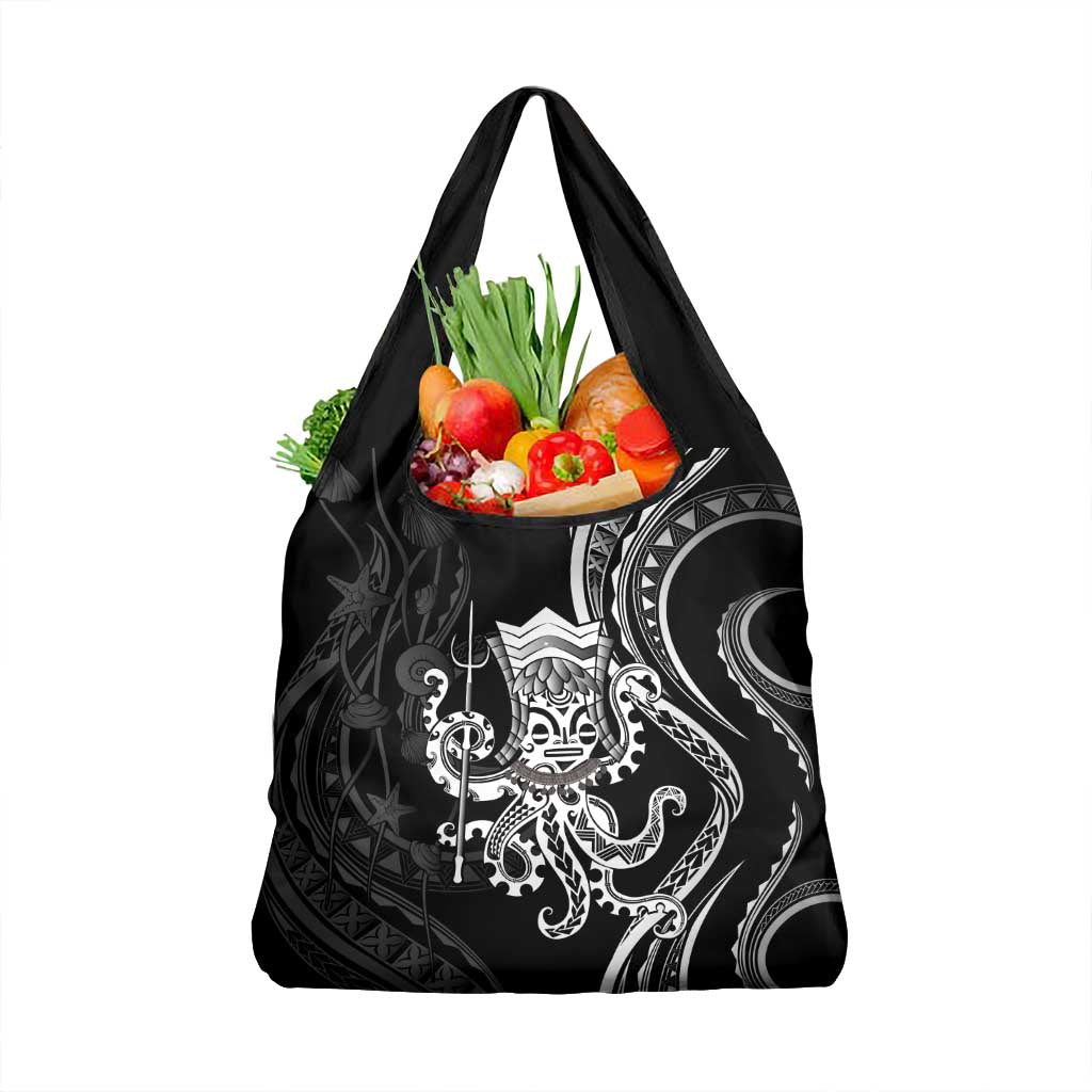 Black Hawaii Kanaloa God Grocery Bag Hawaiian Octopus