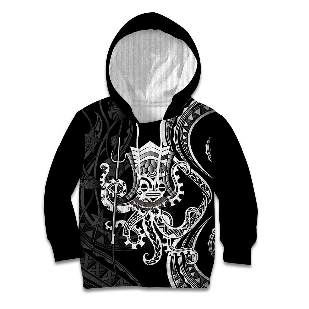 Black Hawaii Kanaloa God Kid Hoodie Hawaiian Octopus