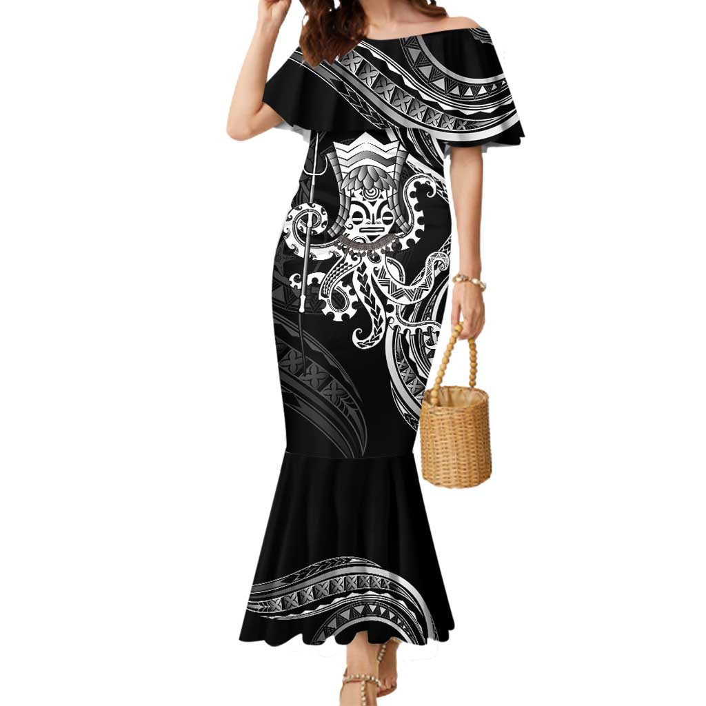 Black Hawaii Kanaloa God Mermaid Dress Hawaiian Octopus