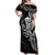 Black Hawaii Kanaloa God Off Shoulder Maxi Dress Hawaiian Octopus