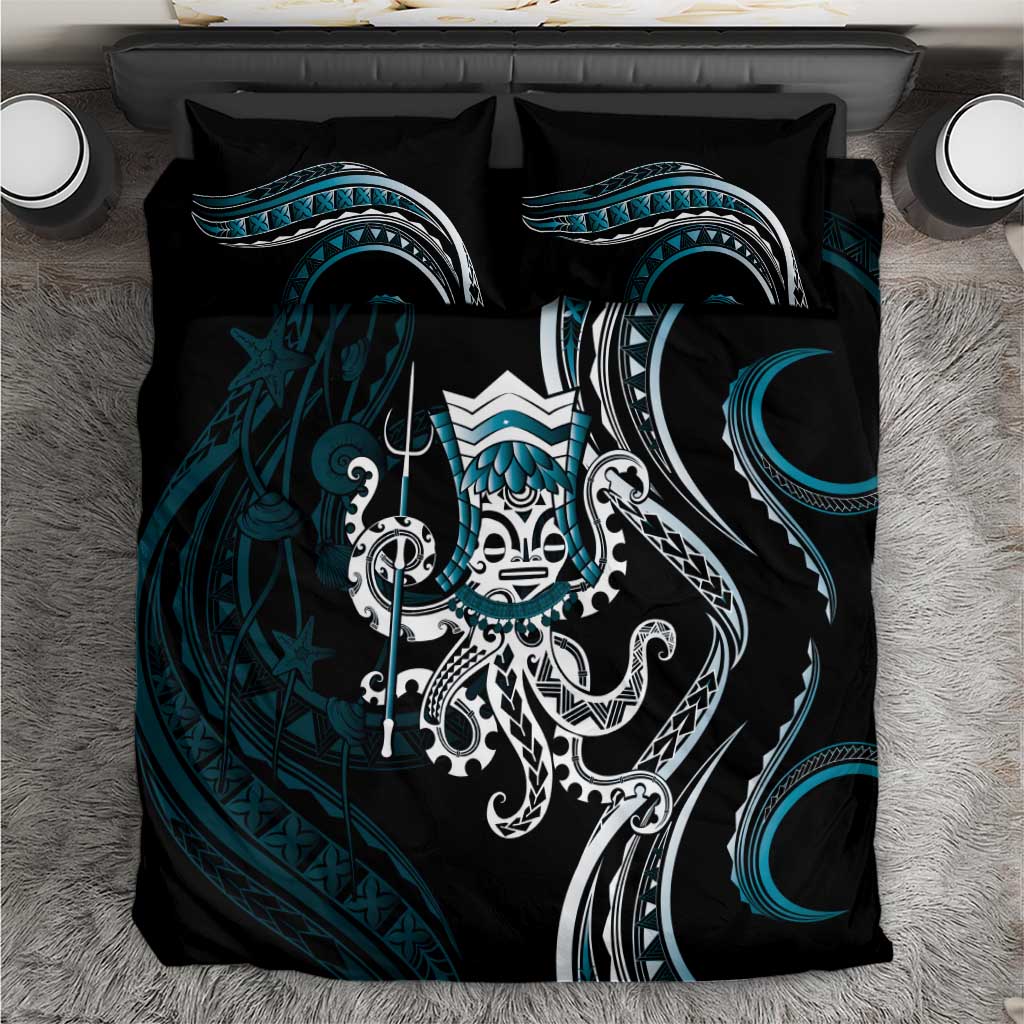 Turquoise Hawaii Kanaloa God Bedding Set Hawaiian Octopus