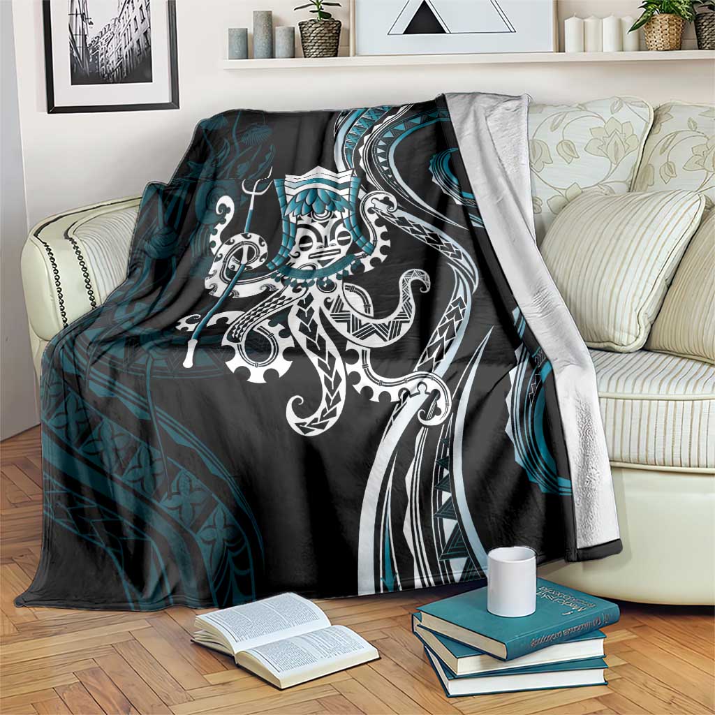 Turquoise Hawaii Kanaloa God Blanket Hawaiian Octopus